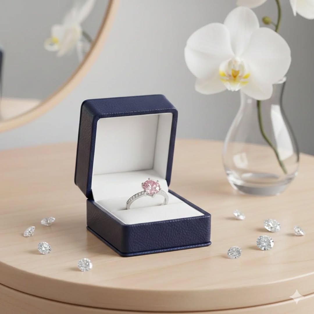 1- Karat Ring With Pink Zircon