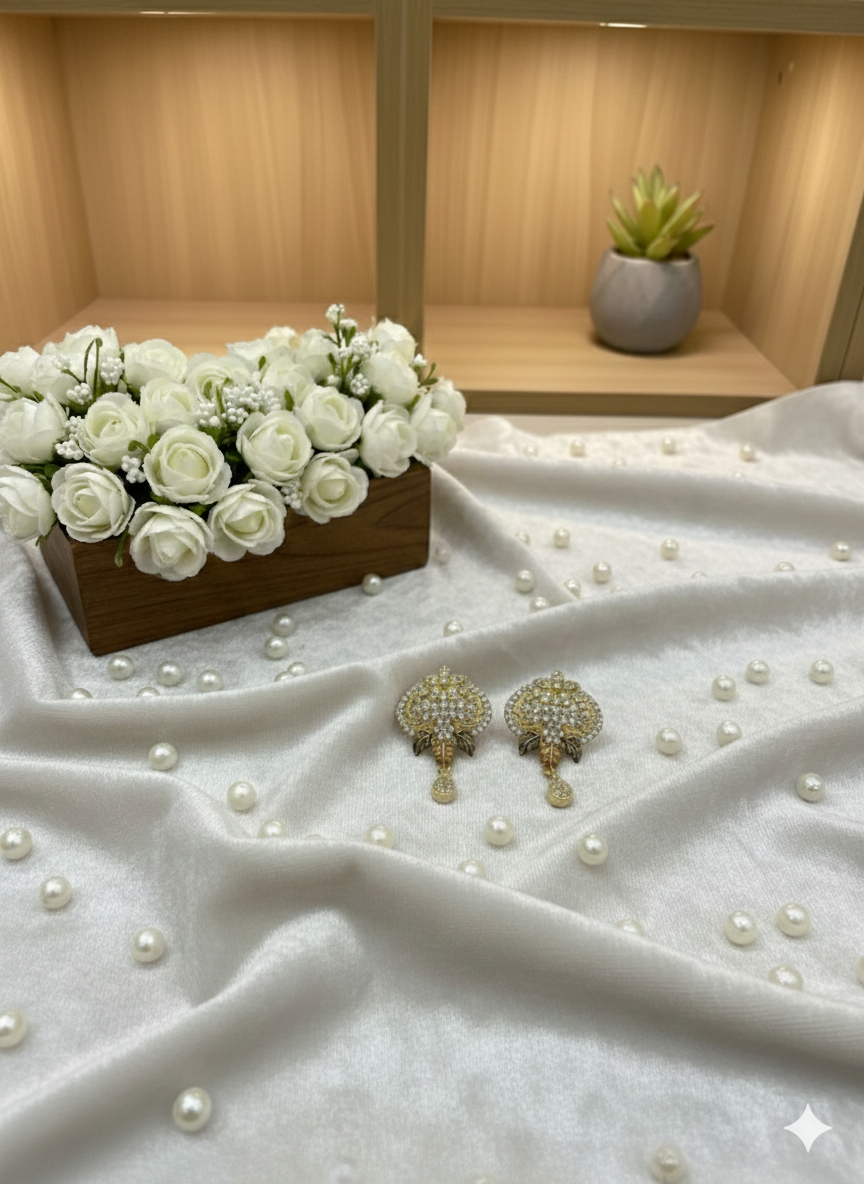 Rhodium-Plated South Indian Heritage Pendant Set