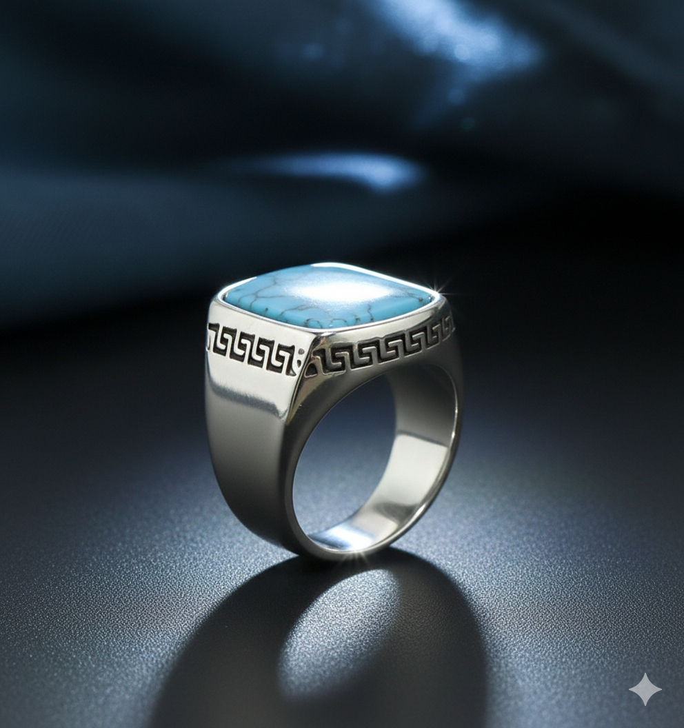 Men’s Ancient Greek Meander Ring