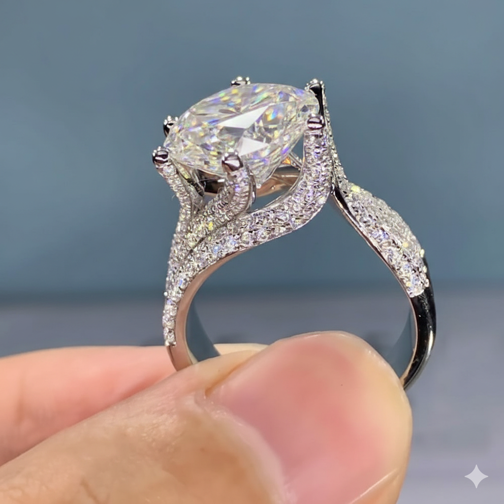 Round Curved Link Ring - Size 8