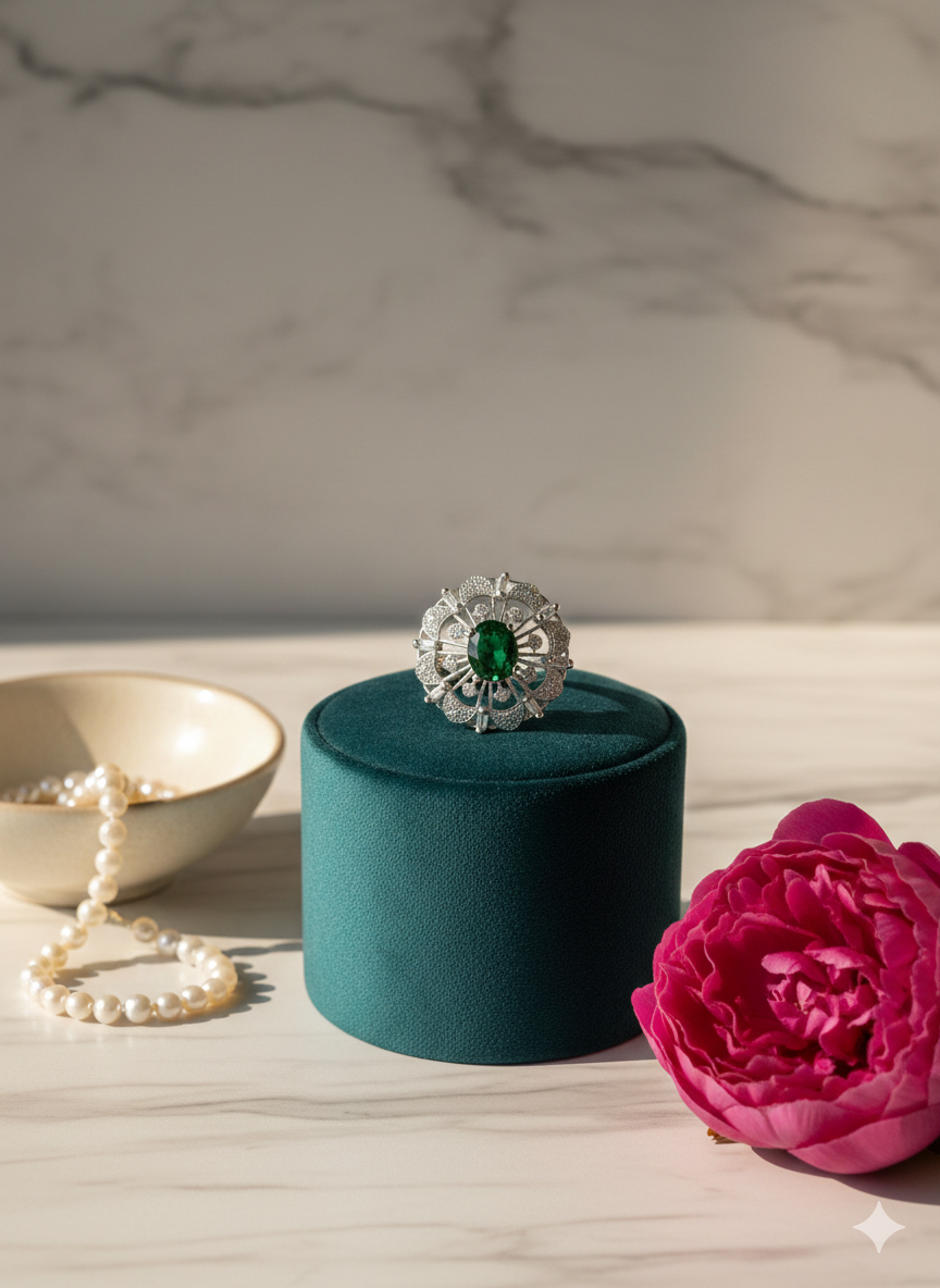 1 Karat Zircon Stones Ring