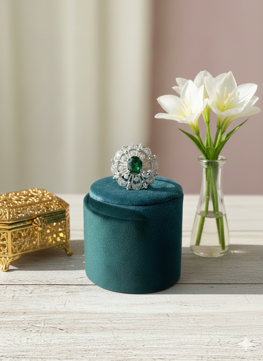 1 Karat Zircon Stones Ring