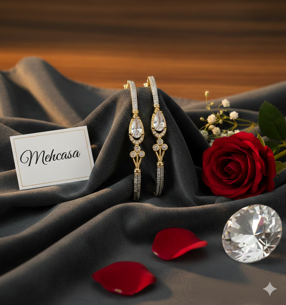 1 Karat Zircon Stone Bangles