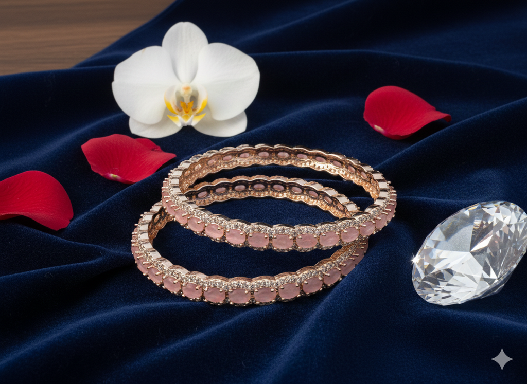 1 Karat Zircon Stone Bangles