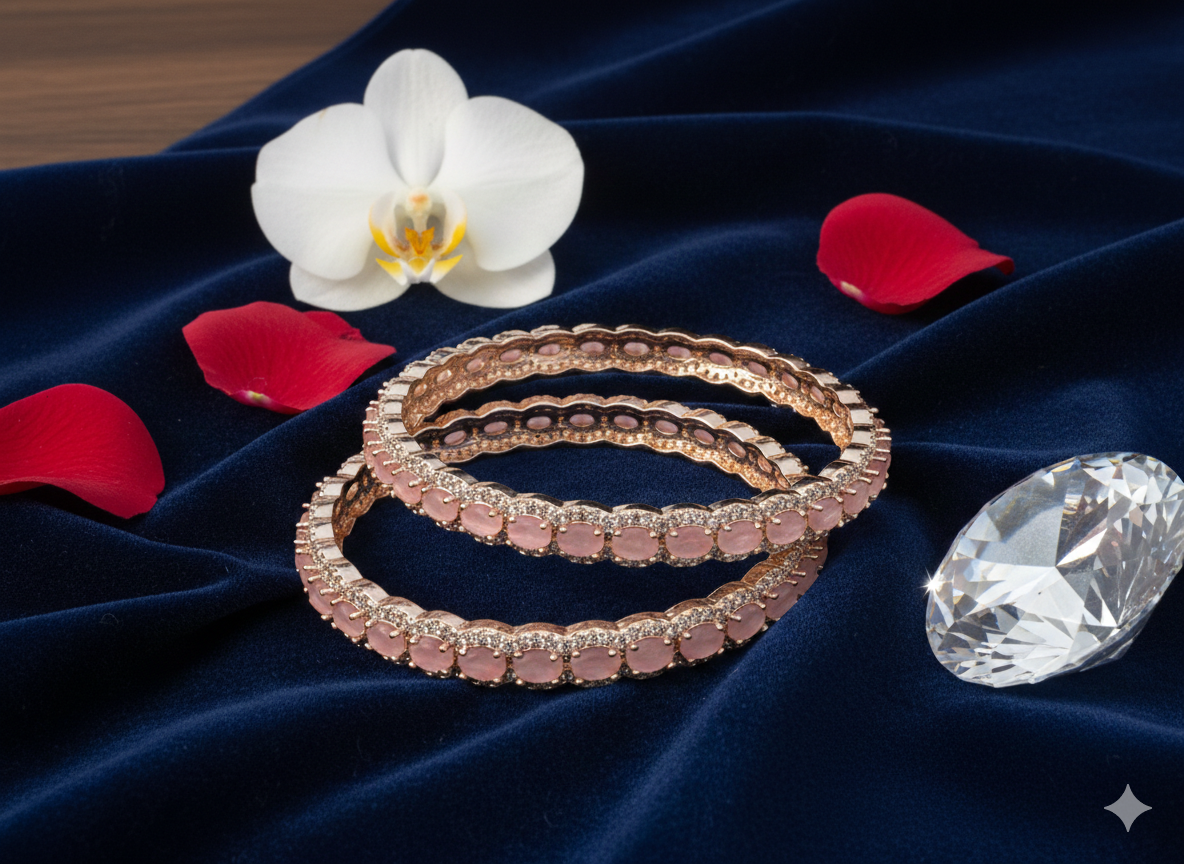1 Karat Zircon Stone Bangles