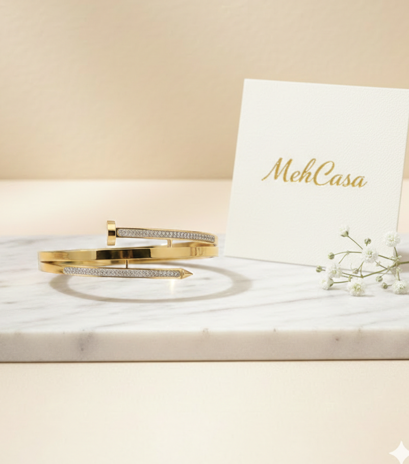 2 Layer Nail Bracelet - Stainless Steel