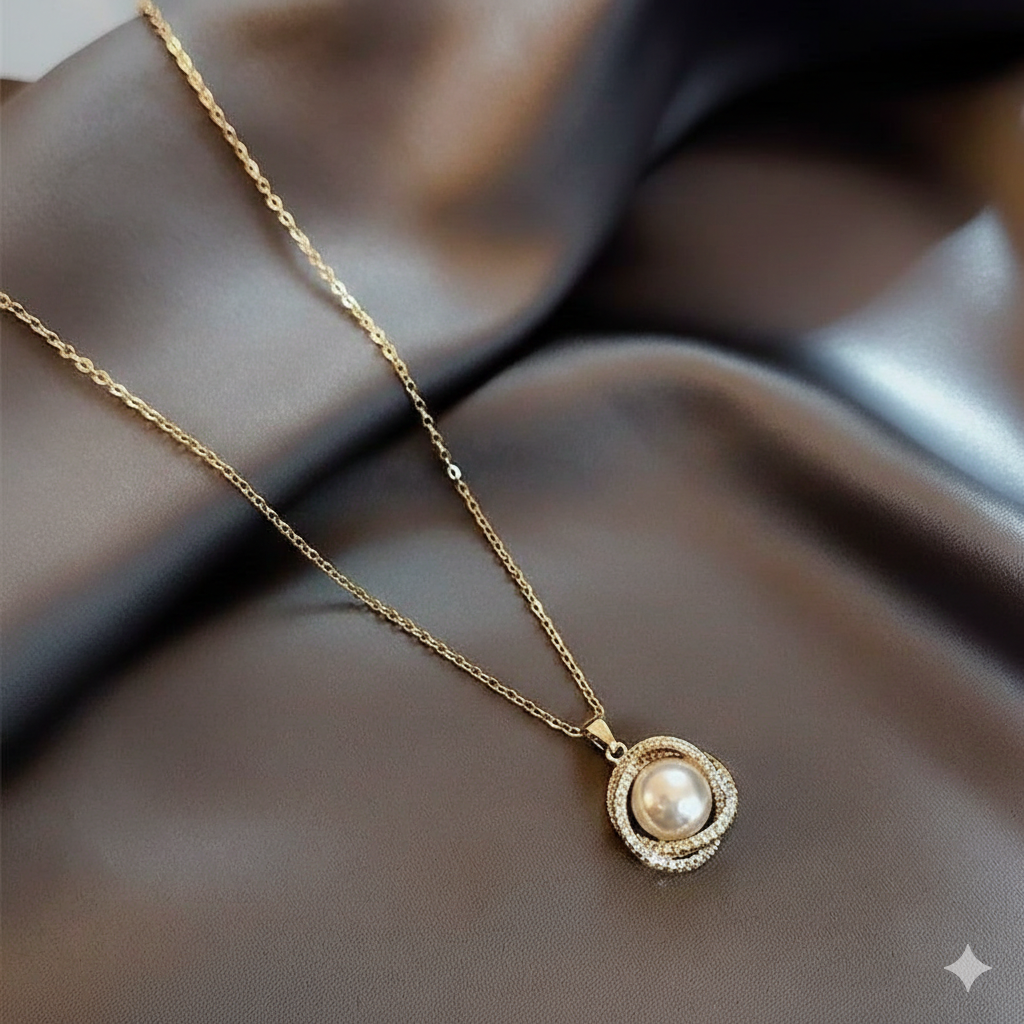 Pearl/Curb Chain Pendant