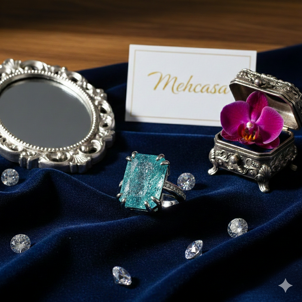 Rectangle Crushed Stone Ring