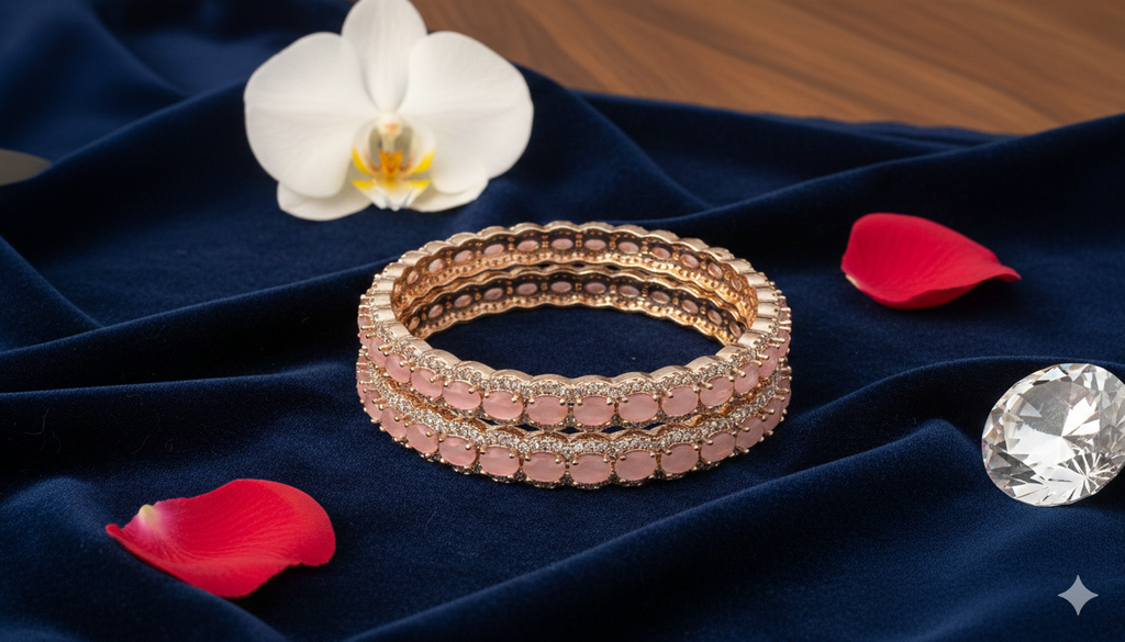 1 Karat Zircon Stone Bangles
