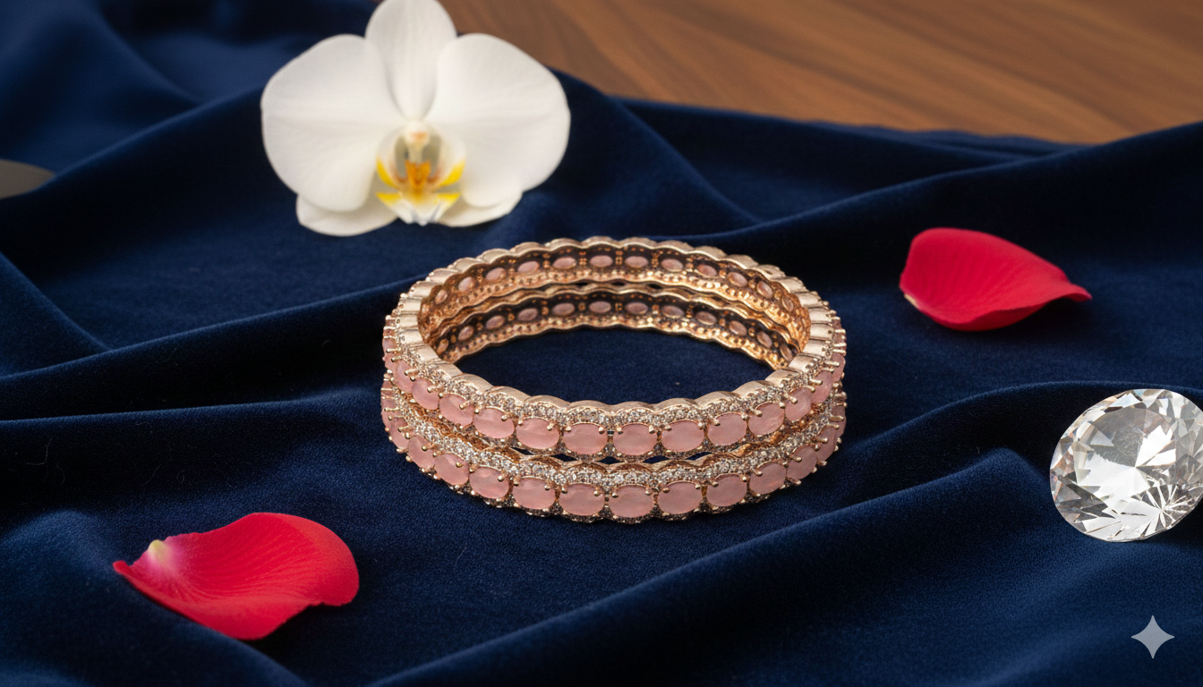 1 Karat Zircon Stone Bangles