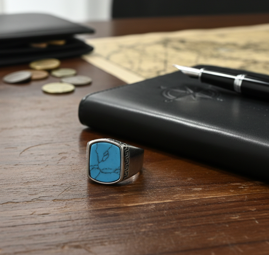 Men’s Ancient Greek Meander Ring