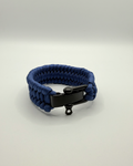 Men’s Tactical Paracord Bracelet with Matte Black Steel Shackle Clasp - Navy, Black, Army Green