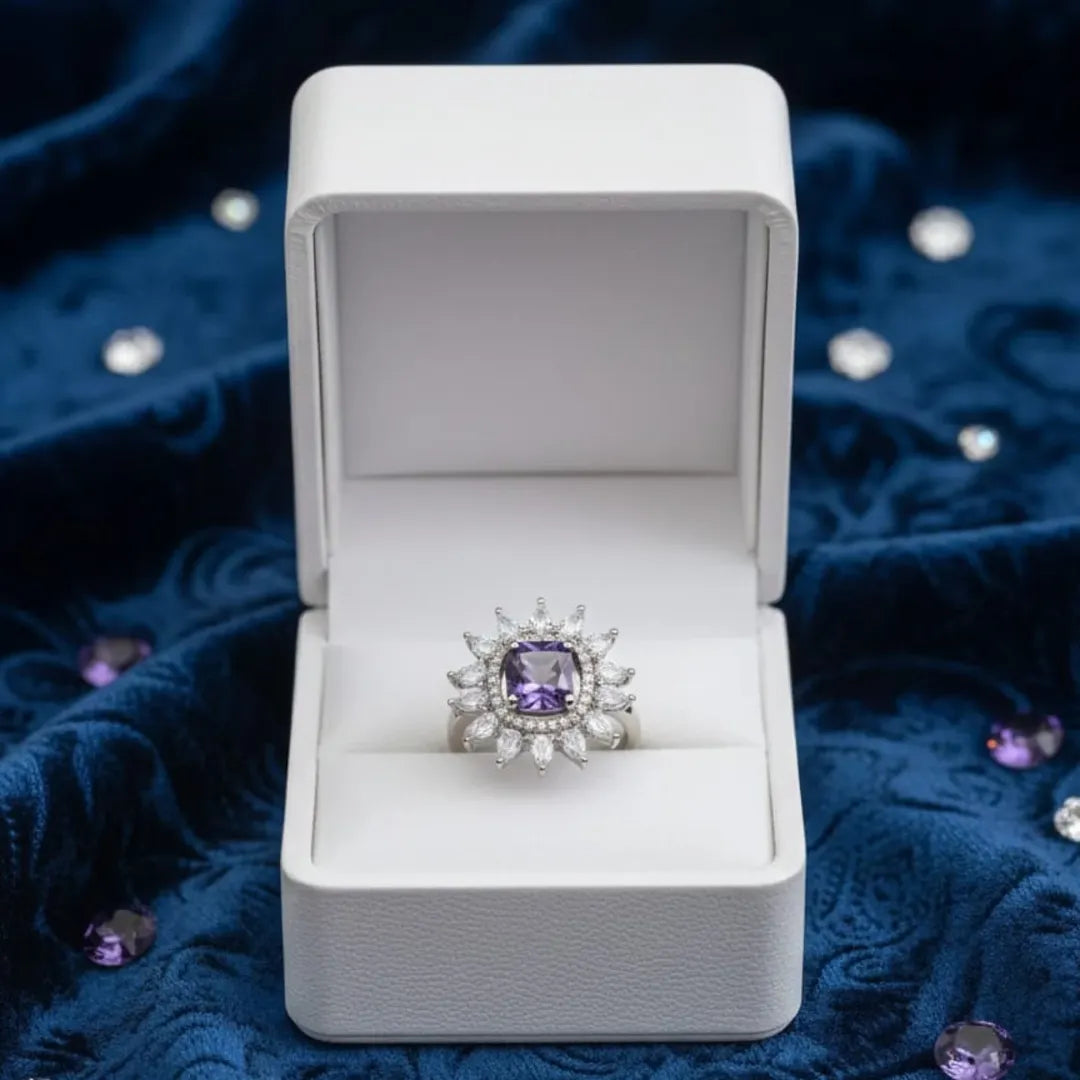 1-Carat Purple Halo Ring