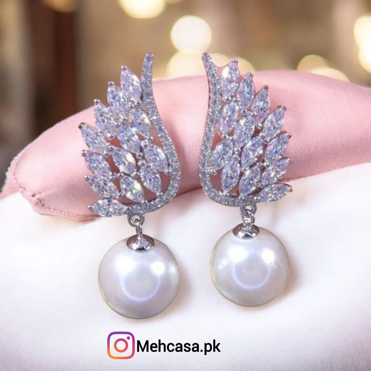 Silver Pearl Earrings